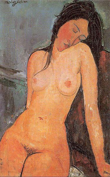 Amedeo Modigliani Sitzender weiblicher Akt Germany oil painting art